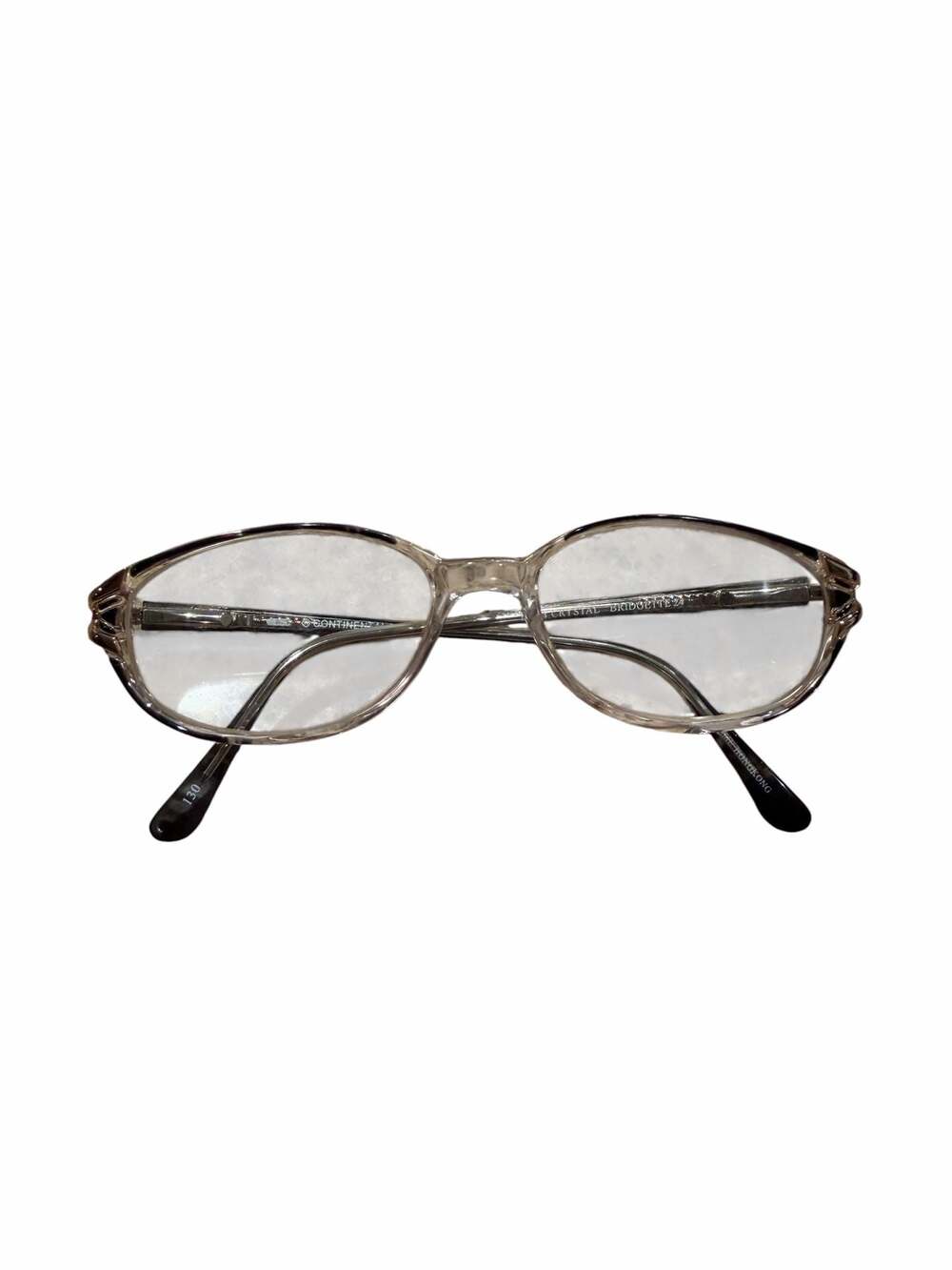 Black Crystal Continental Design Bridgette 24 Eyeglass Frames, 130 Clear Oval